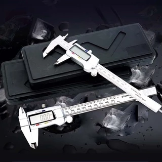 [เเถมฟรีถ่าน]Vernier Digitlเวอร์เนียร์ ดิจิตอล ตัวเครื่องสแตนเลส ตัวเครื่องโลหะ LCD Digital Electronic Carbon พร้อมส่ง!!