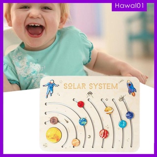 Wooden Solar System Puzzles Fine Motor Skills for Toddlers Kids Preschool