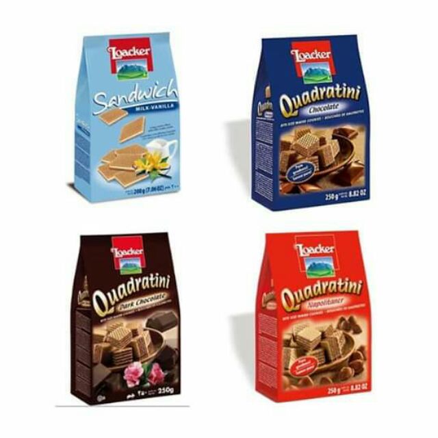 เวเฟอร์ Loacker น้ำหนัก 250 กรัม ล็อตใหม่ exp 8/2021