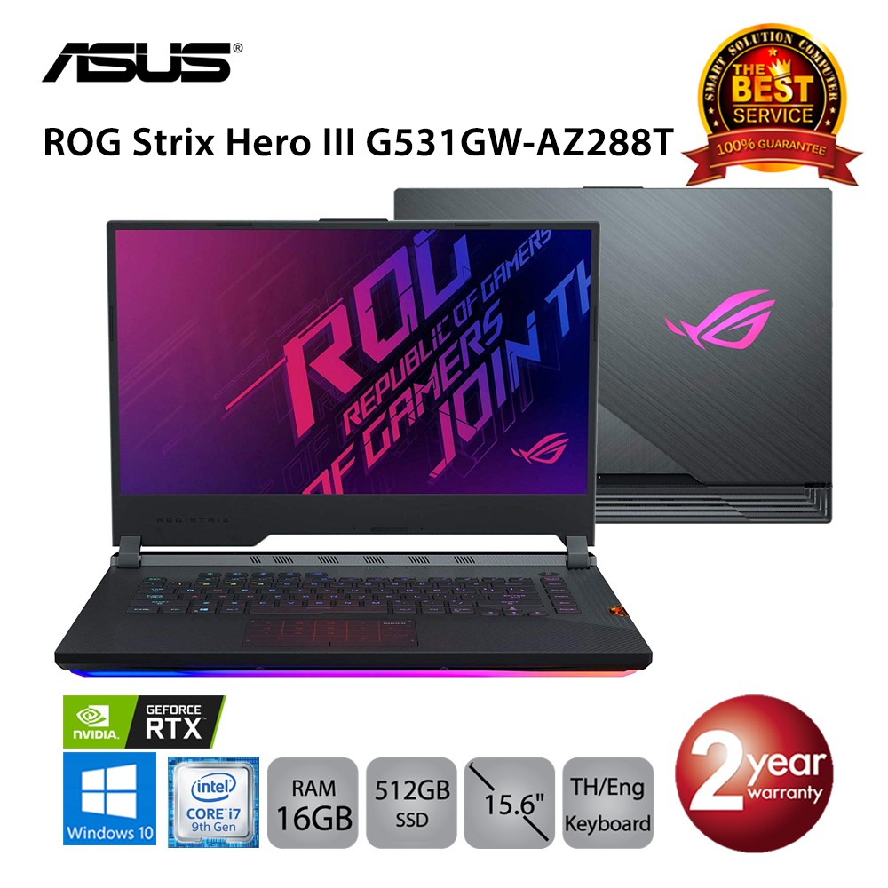 Asus ROG Strix Hero III G531GW-AZ288T i7-9750H/16GB/512GBSSD/RTX2070 8GB/15.6/Win10 (Black)