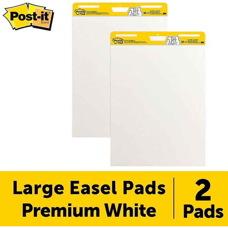 3m Post-it Super Sticky ขาตั้ง Pad 559 สีขาวธรรมดา 2 แผ่น/แพ็ค Post-it 25 inx 30in สีขาว 30 แผ่น/2 P