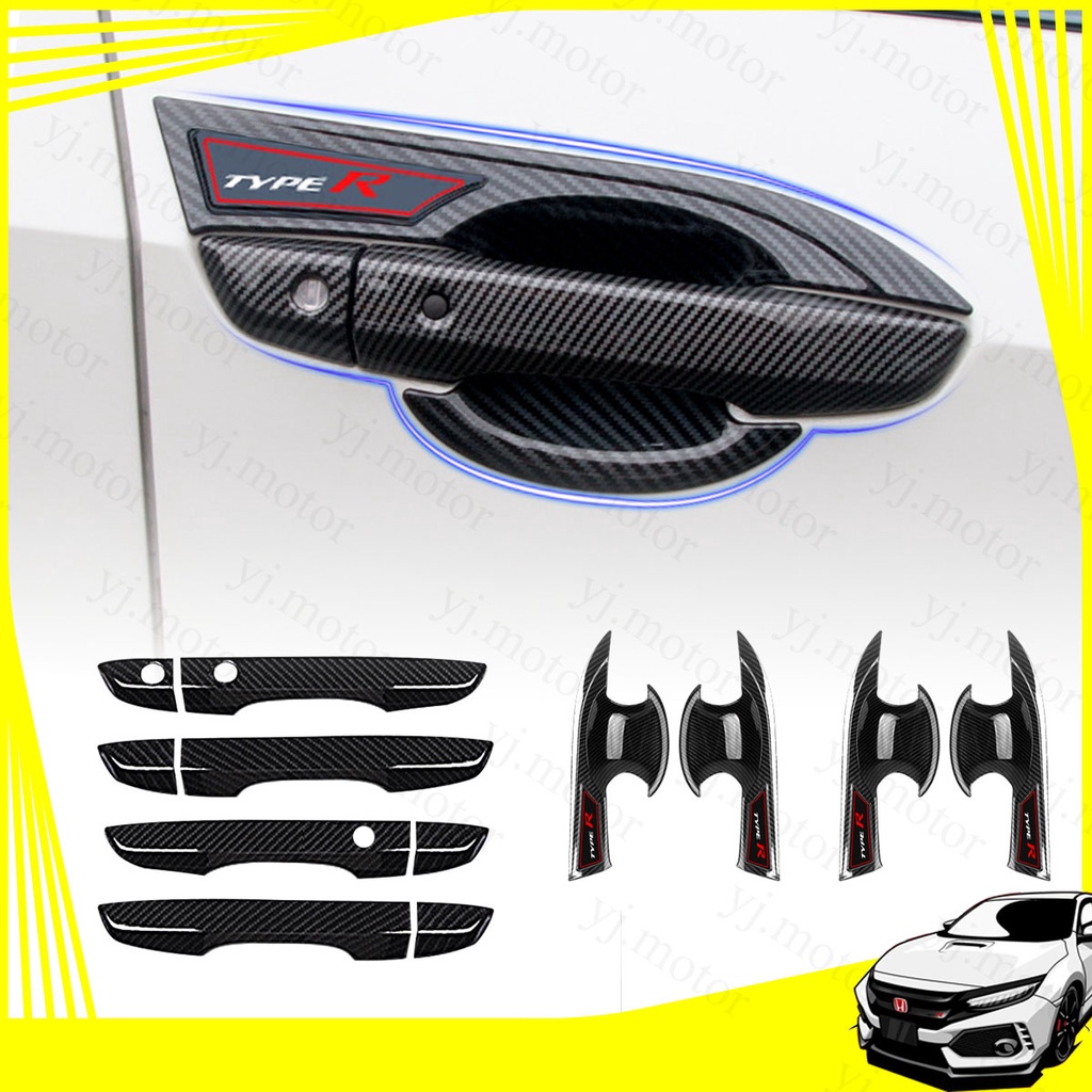 สําหรับ 2016 - 2021 Honda Civic FC รถประตูฝาครอบชามประตู Trim ABS คาร ์ บอนไฟเบอร ์ ออกแบบตกแต ่ ง