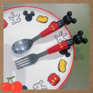 SARRAN Child Cutlery Stainless Steel Kids Fork and Spoon with Carrying Case for Home Preschools