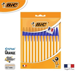 [Official Store] BIC บิ๊ก ปากกา Orange ด้ามส้ม ปากกาลูกลื่น หมึกน้ำเงิน หัวปากกา 0.7 mm. จำนวน 12 ด้าม