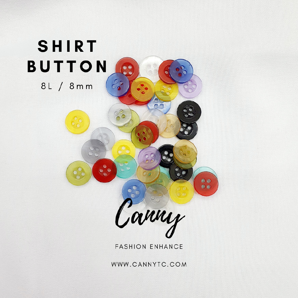 144 ชิ้น ปุ่ม 4 หลุมขนาด 8L 8 มม. / Butang Kemeja Baju 8L 8 มม. (144 ชิ้น)