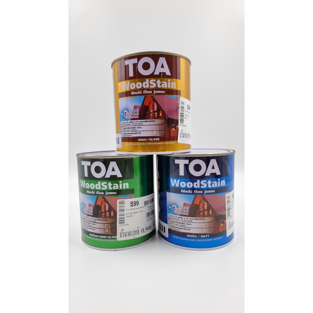 TOA สีย้อมไม้ ทีโอเอ วู้ดสเตน ชนิดเงา ขนาด 1/4 แกลลอน 0.94 ลิตร