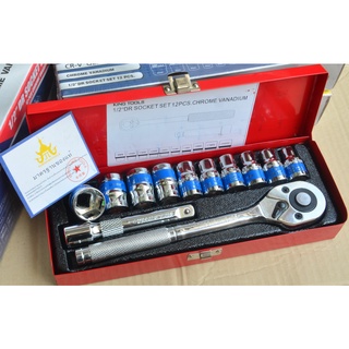 EURO KING TOOLS ชุดประแจบล็อก 1/2" (4หุน) 12 ชิ้น 6 เหลี่ยม