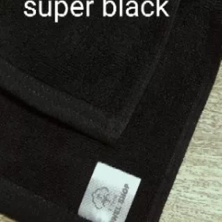 ผ้าเช็ดตัว สีดำ super black สีดำเข้ม
