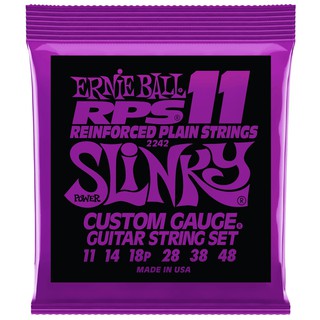 ERNIE BALL® สายกีตาร์ไฟฟ้า เบอร์ 11 (P02242) อย่างดี ของแท้ 100% รุ่น Power Slinky RPS (.011 - .048)
