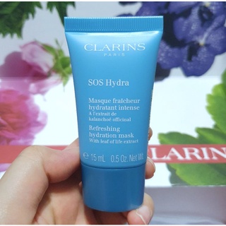 มาส์กหน้า เติมน้ำให้ผิวดูชุ่มชื่น แท้💯%Clarins SOS HydraRefreshing Hydration Mask 15 ml. แยกเซ็ทมีฉลากไทยที่กล่องเซ็ทค่ะ