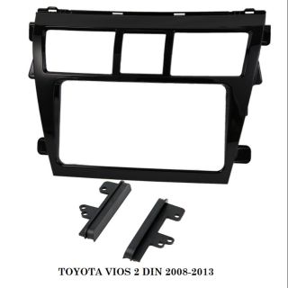 หน้ากาก TOYOTA VIOS 2DIN 18cm.2008-2013(สีดำ )แถมสายไฟ