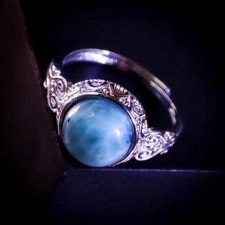 แหวนหินแท้​ larimar สีฟ้านมสวยมาก