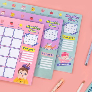 🇹🇭พร้อมส่ง🔥แถมฟรีสติ๊กเกอร์🔥[แผ่นละ3฿] Monthly Planner BENTOY - แพลนเนอร์รายเดือน - แพลนเนอร์รายเดือน