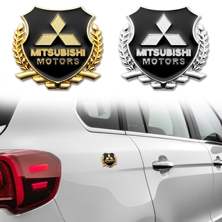 สติ๊กเกอร์โลหะตัวถัง Mitsubishi  2PCS Metal Car Side Window Sticker Emblem Badge Decals For Mitsubishi