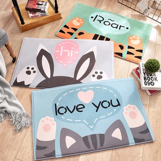 🎁 [พร้อมส่ง][NEW]  มือแมว กับ กระต่าย 40x60cm พรมเช็ดเท้า พรมห้องน้ำ พรมปูพื้น เมมโมรี่โฟม