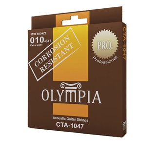 สายกีตาร์โปร่ง Olympia กันสนิม รุ่น CTA เบอร์ 10,11 ครบชุด 6เส้น