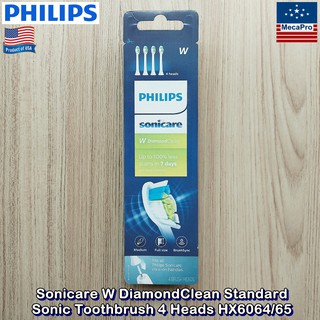 Philips® Sonicare W DiamondClean Standard Sonic Toothbrush 4 Heads HX6064/65 ฟิลิปส์ หัวแปรงสีฟันไฟฟ้า 4 ชิ้น/แพ็ค