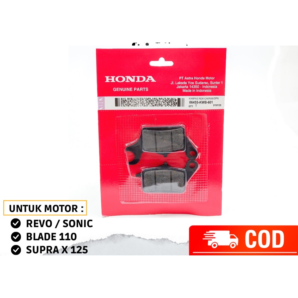 ผ้าเบรคหน้าสําหรับใบมีด Supra X,125,FI Revo Sonic 06455-KWB-601