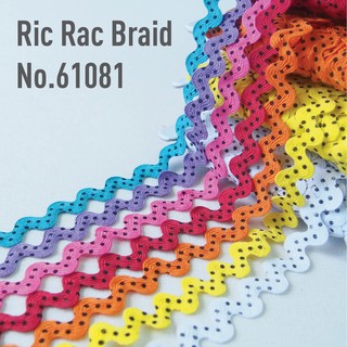 MOMOTARA No.61081 เทปถัก Braid ซิกแซก Ric Rac Braid ขนาด 1.4 CM ยาว 36 หลา