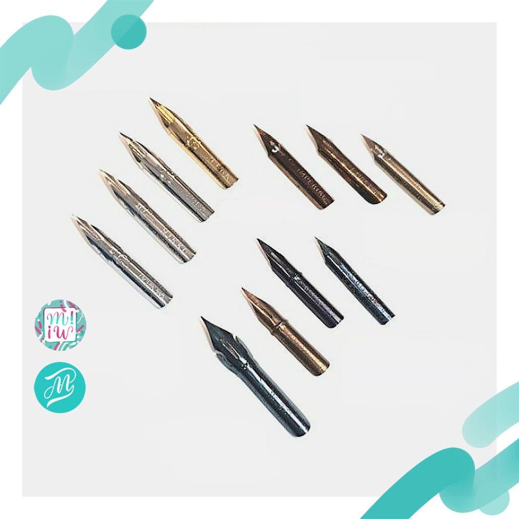 อุปกรณ์เขียนอักษร Calligraphy nib oblique holder Dip pen หัวปากกา ปากกาคอแร้ง hunt leonardt brause g