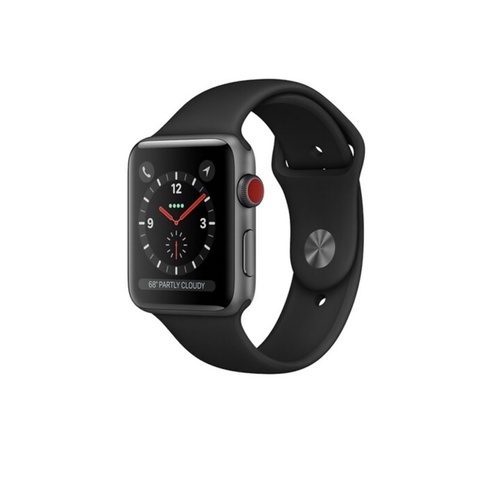 (มือสองสภาพดี)  Apple Watch Series 3 รุ่น GPS ตัวเรือนอะลูมิเนียม สีเทาสเปซเกรย์ 42 มม. พร้อมสายแบบ Sport Band สีดำ