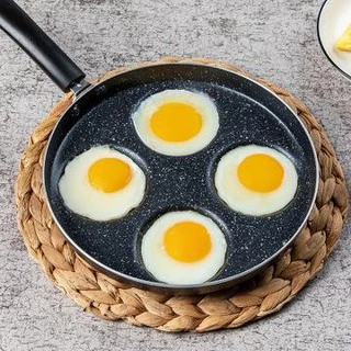 กระทะทอดไข่ กระทะหลุมทอดไข่4หลุม ทำอาหารเช้า Non-Stick ทำอาหารได้หลากหลาย ---สินค้ามีพร้อมส่ง—