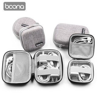 BOONA กระเป๋าจัดระเบียบ 1 ช่องซิป ชนิดแข็ง ขนาดมินิ เก็บสายหูฟัง สายชาร์จ Charger And Headphone Mini Hard Case รุ่น F001