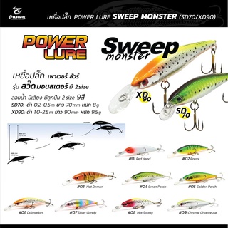 เหยื่อตกปลา เหยื่อปลั๊ก Pioneer Sweep Monster SD70/XD90 ลอยน้ำ มีเสียง