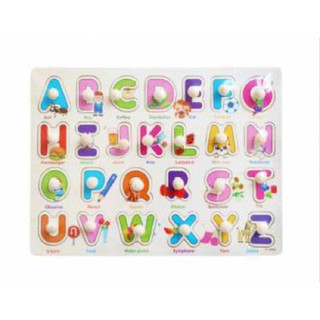 จิ๊กซอไม้หมุด ชุด A-Z  เหมาะเสริมพัฒนาการเด็ก ให้เด็กเรียนรู้