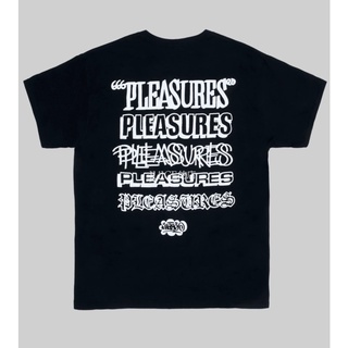 เสื้อยืดแขนสั้น พิมพ์ลายโลโก้ตัวอักษร Pleasures สําหรับผู้ชาย และผู้หญิงS-5XL