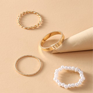 Simple ring 4 pieces แหวนมินิมอลเซต 4 ชิ้น