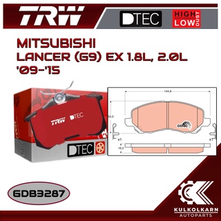 ผ้าเบรคหน้า TRW สำหรับ MITSUBISHI LANCER (G9) EX 1.8L, 2.0L 09-15 (GDB3287)