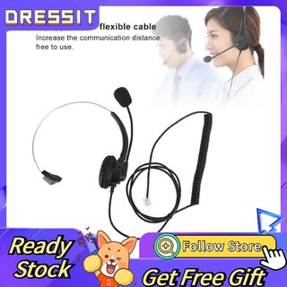 [Ready now] Wired Headphone Telephone Headset Landline Phone Call Center Voice Home Use