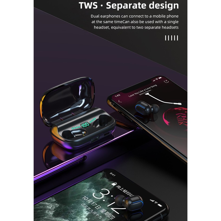 Wireless bluetooth 5.0 headset TWS T11 หูฟังไร้สาย headset Batterydisplayหูฟังสเตอริโอรับประกัน 1 ปี