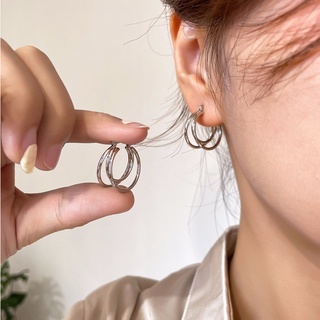 ต่างหูห่วง Solid Layered Hoop Earrings