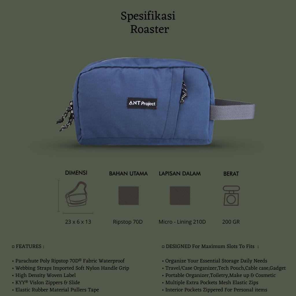 ANT PROJECT – Pouch Roaster – Doppkit – สีกรมท่า – กระเป๋าเก็บคลัช ราคา ถูกที่สุด ดีลบีเคเค แกลเลอรีภาพที่ 2