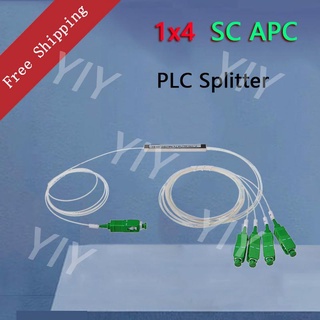 SC APC 1X4 FTTH Fiber Optic Splitter PLC Optical Splitter FBT Optical Coupler Singlemode Simplex Steel Pipe