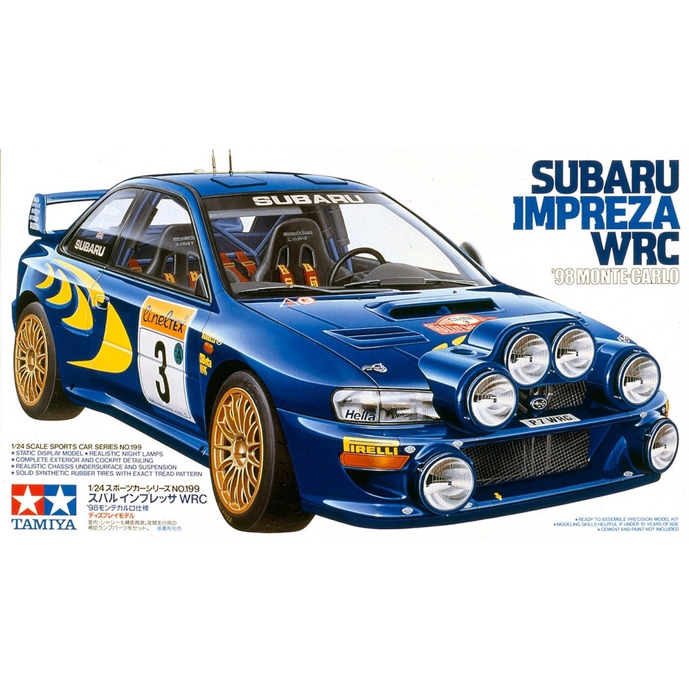 🏆 TAMIYA 24199 ชุดประกอบจำลองมาตราส่วน 1:24 SUBARU IMPREZA WRC '98 MONTE-CARLO โมเดลประกอบ ต้องไปสร้างและทำสีเอง
