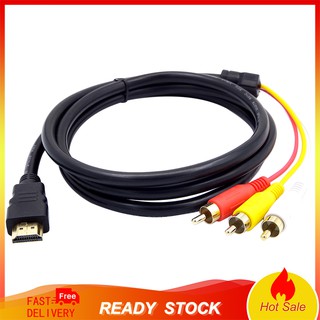 【OPPO】DOONJIEY Hdmi ตัวผู้ เป็น 3 RCA AV คอมโพสิต ตัวผู้ M/M เชื่อมต่อ สายเคเบิลอะแดปเตอร์