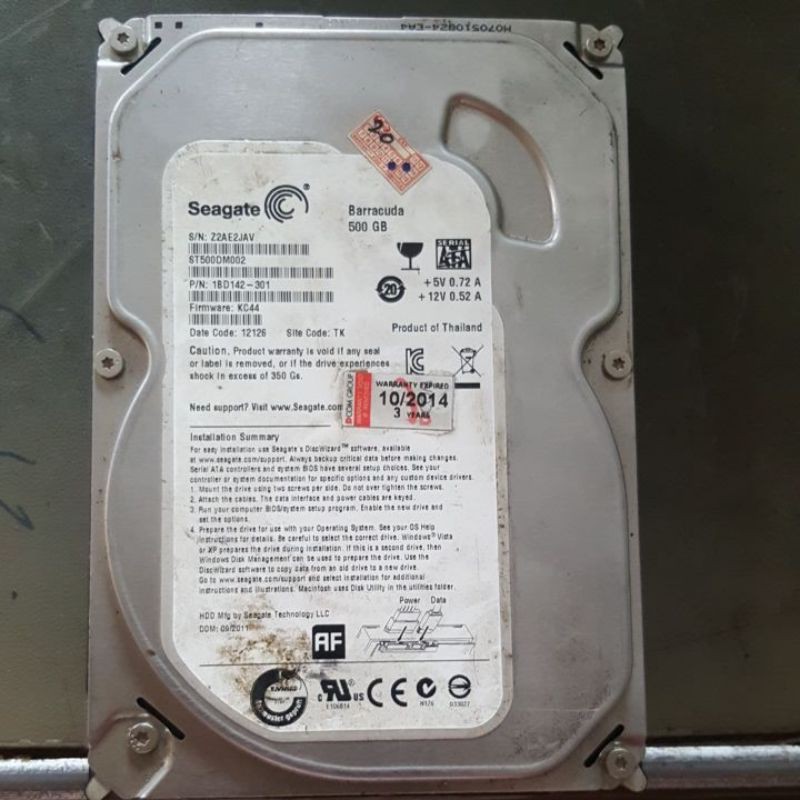 Harddisk PC 500G. มือสอง