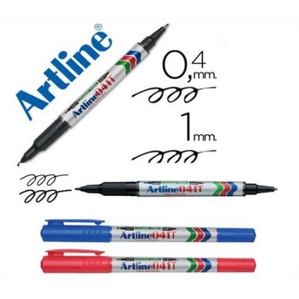 Artline Twin Marker 041T EK-041T (น้ําเงิน/ดํา/แดง)