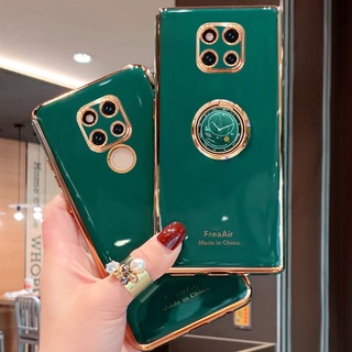 เคสโทรศัพท์มือถือ ซิลิโคนนิ่ม พร้อมแหวนขาตั้ง หรูหรา สําหรับ Huawei Mate 20 Pro 20X Mate 30 Pro Mate 40 Pro Mate 10 Pro