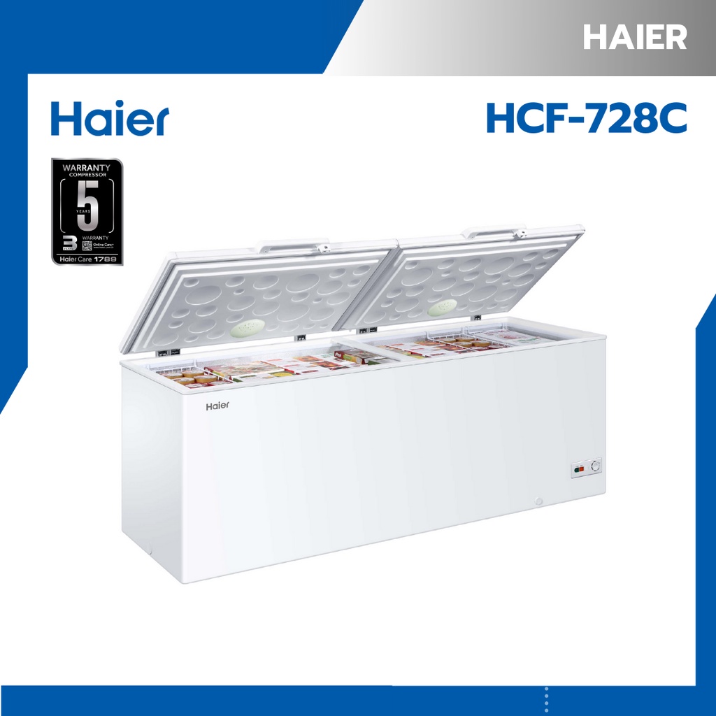 ตู้แช่แข็ง + ตู้แช่เย็น HAIER ไฮเออร์ HCF-728C ขนาด 25.0 คิว 2 ระบบแช่เย็นหรือแช่แข็ง