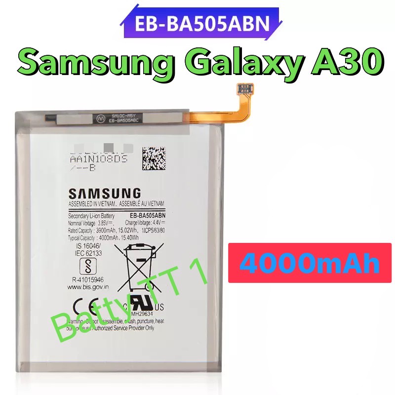 แบตเตอรี่ แท้ Samsung Galaxy A30 EB-BA505ABN 4000mAh ประกัน 3 เดือน