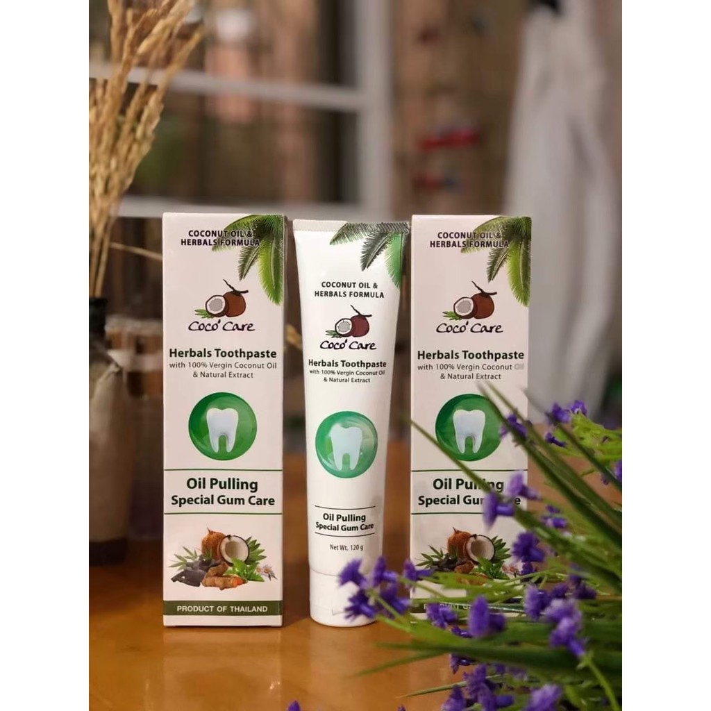 Coco'Care ยาสีฟันสมุนไพรผสมน้ำมันพร้าว (Herbals  Toothpaste with 100% Vergin Coconut  Oil &Natural Extract ) พร้อมส่ง