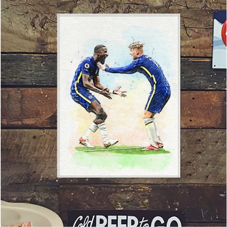 โปสเตอร์ ผ้าแคนวาส อันโตนิโอ รูดิเกอร์ เชลซี Antonio Rüdiger Chelsea ภาพวาด ศิลปะ นักบอล นักฟุตบอล