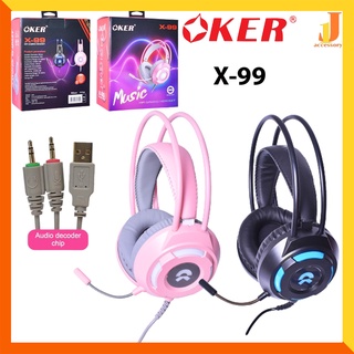 OKER X-99 HIFI GAMING HEADSET หูฟังเกมมิ่งไฟ LED