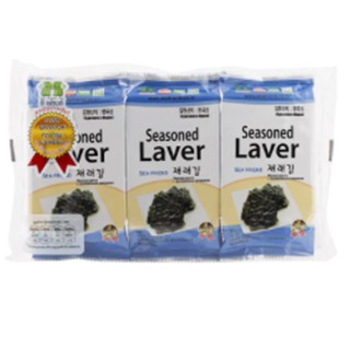 แพ็ค 2 ชิ้น Sea Friend Seasoned Laver 15g. ซีเฟรนด์ สาหร่ายแผ่นเล็กรสดั้งเดิม แพ็ค5gx3 15 กรัม