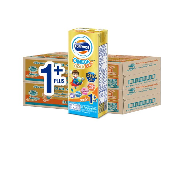[ขายยกลังx2] โฟร์โมสต์ยูเอชที โอเมก้า 3,6,9 โกลด์ 1 พลัส 180 มล. รสจืด (3 กล่อง x 8 แพ็ค) 24 กล่อง