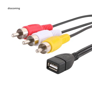 Doonjiey สายเคเบิลอะแดปเตอร์ USB 2.0 A ตัวเมีย เป็น 3 RCA ตัวผู้ สําหรับ PC TV